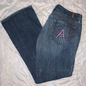 7 For All Mankind Pink “A” Pocket Jeans Size 30